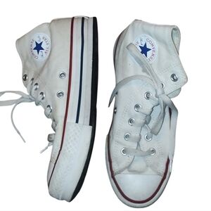 Converse Kids White and Blue High-Top Sneakers Streetwear Size Youth 3 Women's 5